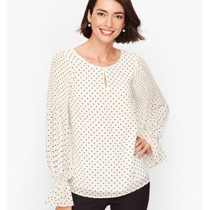 Talbots gathered sleeve top-dot